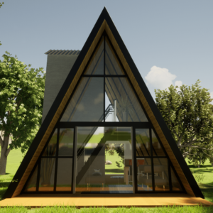Chale Suico Aframe 75m2 vidro cabana casa suica