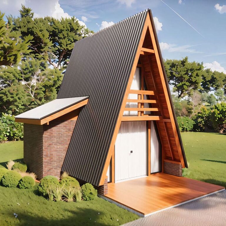 Chalé Suíço A-FRAME 36m² + 12m² de Deck - KIT Madeira Maciça - COD05 ...