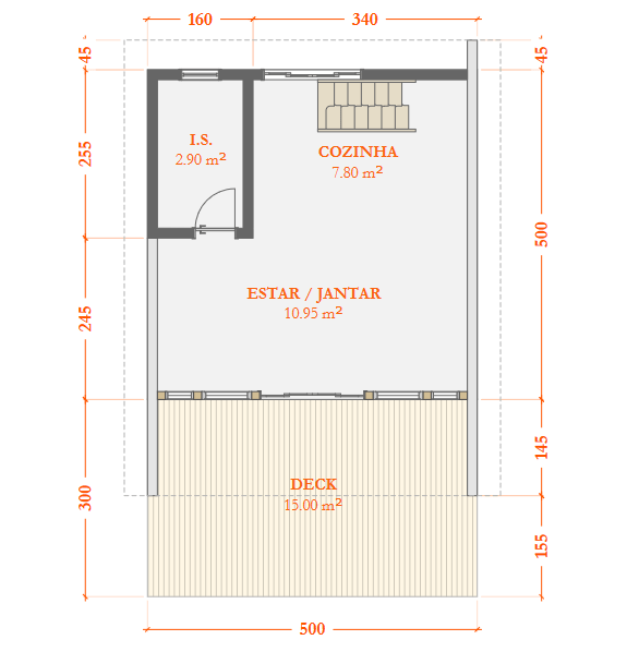 Chale Alpino Com Deck Mezanino Kit Casapinus Planta 58M Realcasas