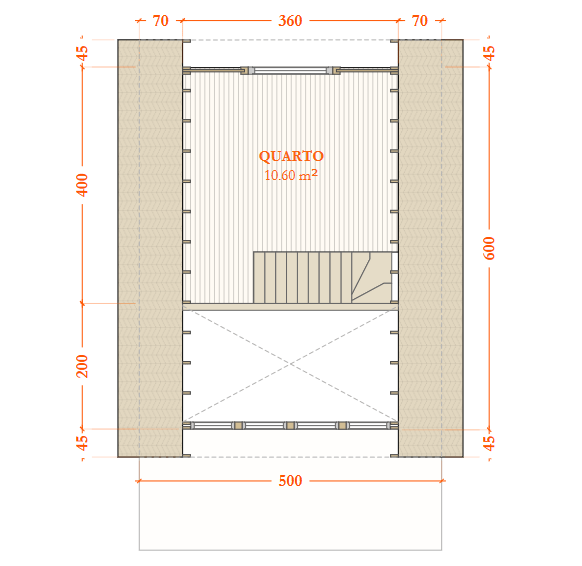 Chale Com Mezanino Kit Pre Fabricado Com Sacada Projeto 47M2