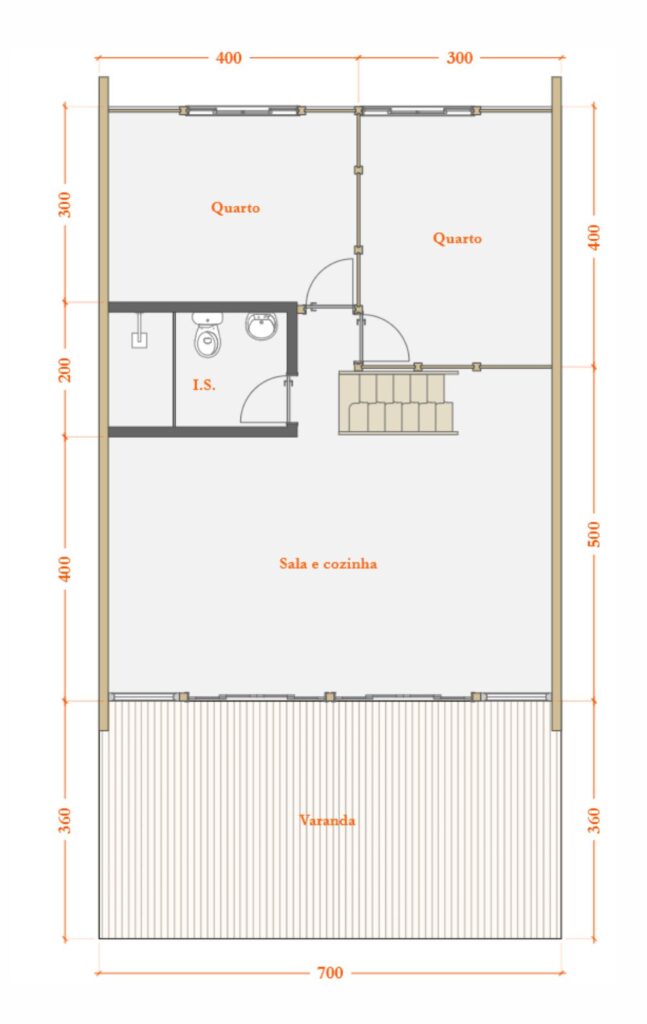 Chale Pre Fabricado Em Madeira Planta Com 3 Quartos