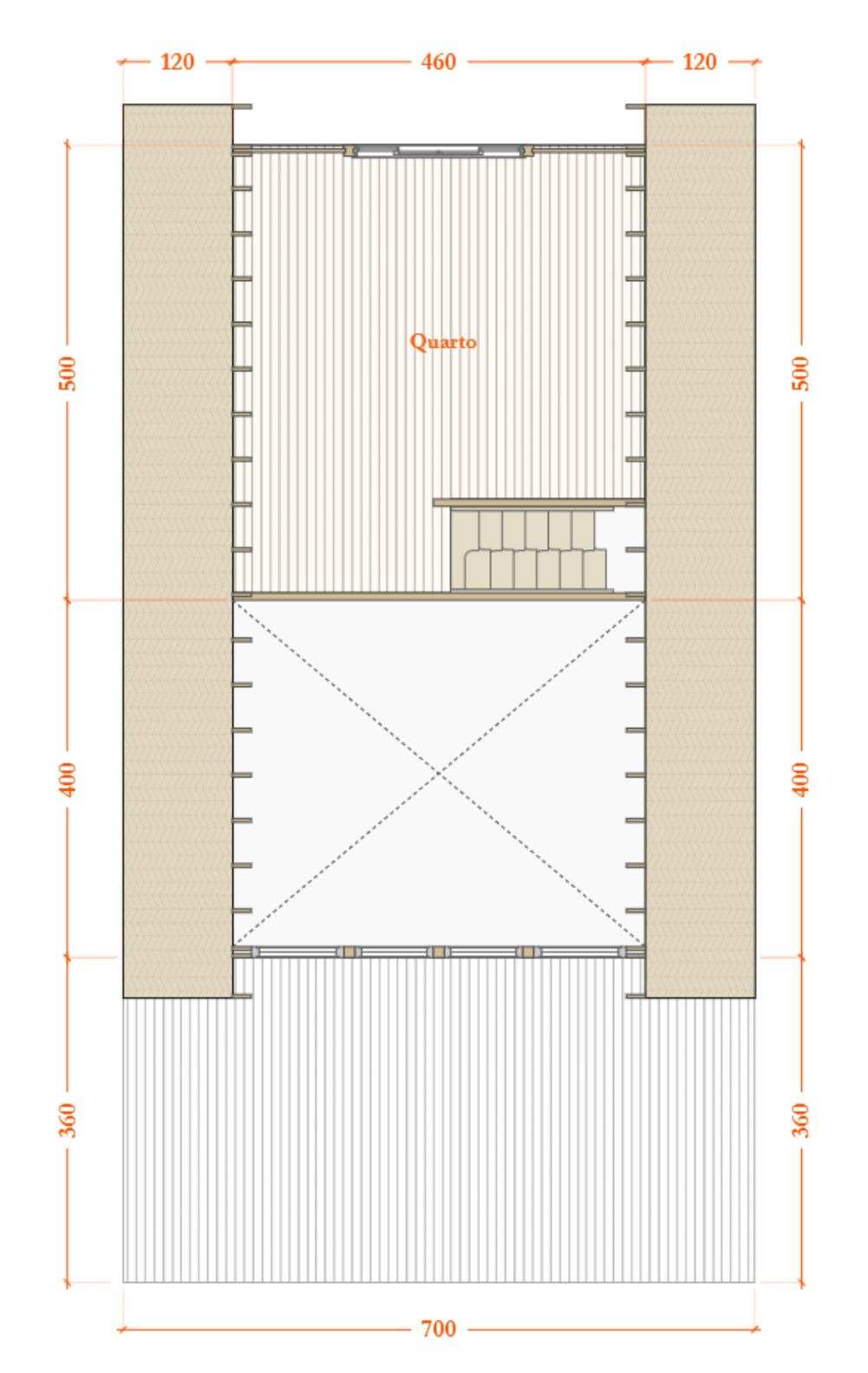 Chalé Pré Fabricado 3 quartos 86m² + 25m² de deck - Kit Ribeirão do Pinhal 8 Chalé Pré Fabricado 3 Quartos 86M² + 25M² De Deck - Kit Ribeirão Do Pinhal - Imagem 8