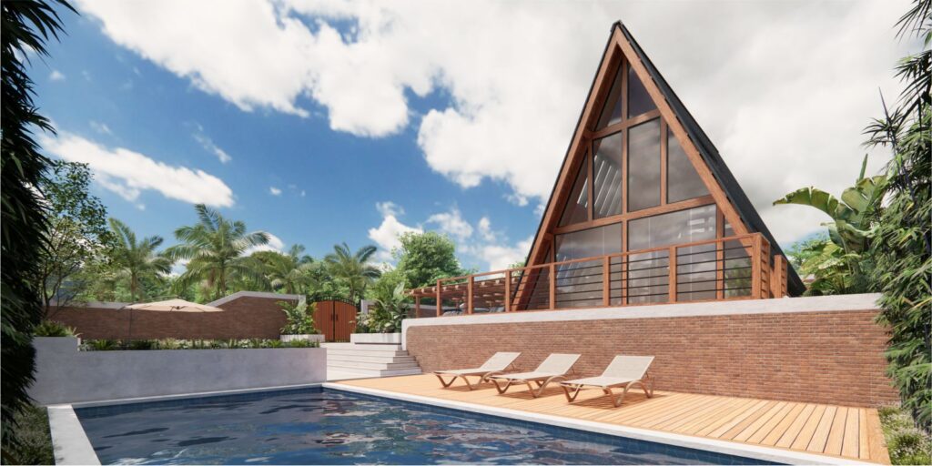 Chalé de Madeira 3 quartos pré moldado Cabana De Madeira Pre Fabricada Com 3 Quartos