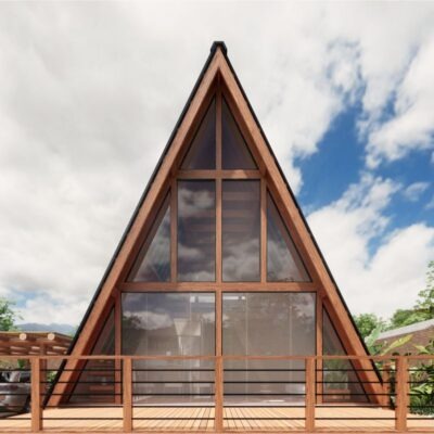 Chalé Pré Fabricado 3 Quartos 86M² + 25M² De Deck - Kit Ribeirão Do Pinhal