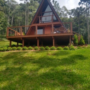 Chalé Suíço A-FRAME 68m² + 24m² de Deck - KIT Madeira Maciça - COD14 7
